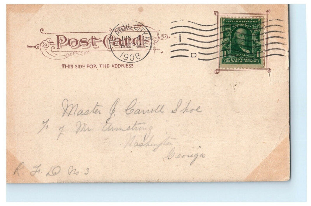 1908 Sailboats Pier Atlantic City New Jersey NJ Posted Antique Postcard