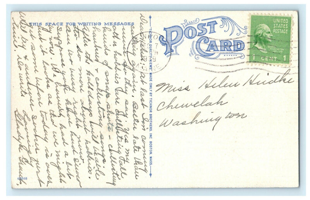 1939 Sebasticook Woolen Hill Pittsfield Maine ME Posted Vintage Postcard