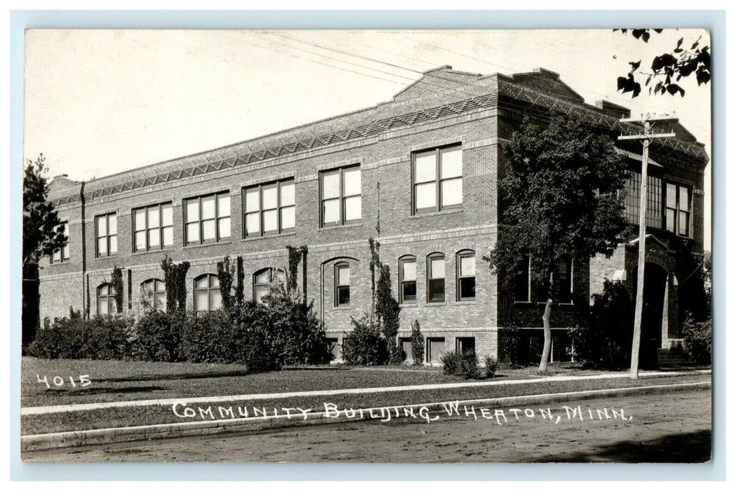 c1915 Community Building Wheaton Minnesota MN Unposted RPPC Photo Postcard
