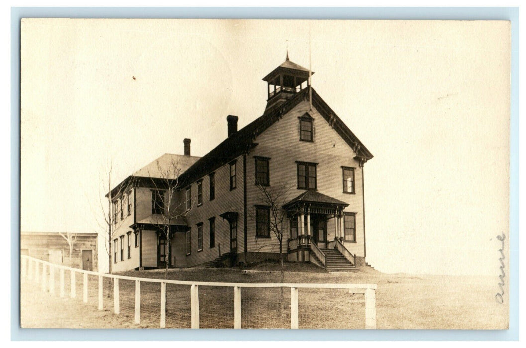 1907 Robie School House South Windham Maine ME RPPC Photo Postcard