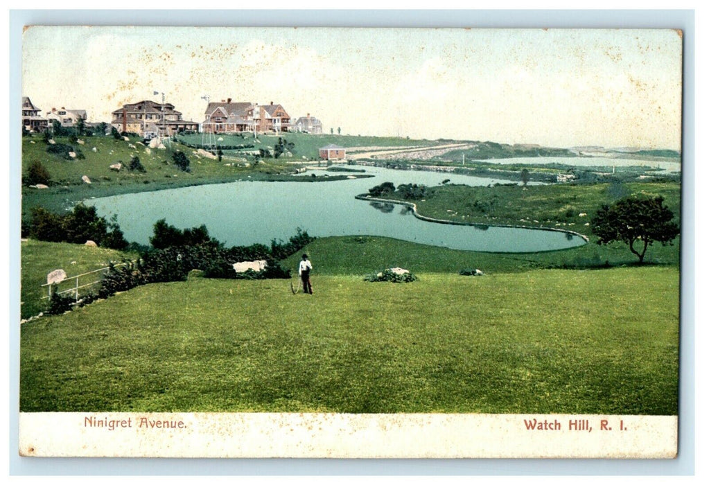1905 View of Ninigret Avenue, Watch Hill, Rhode Island RI Antique Postcard