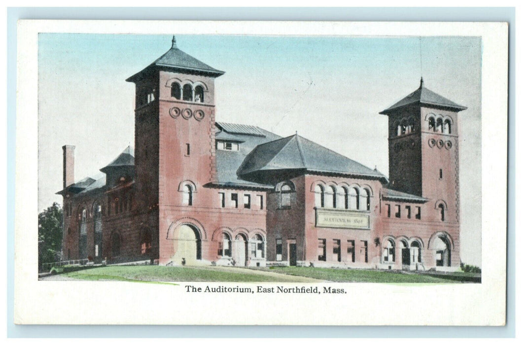 c1910 Auditorium East Northfield Massachusetts MA Unposted Postcard