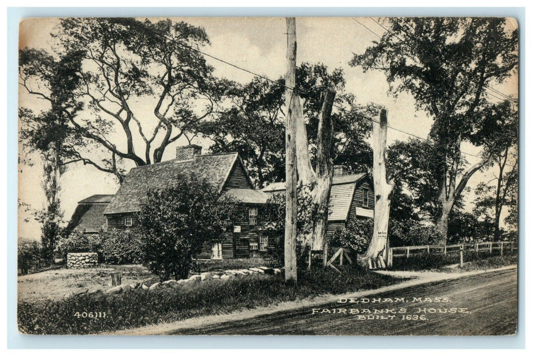 c1910 Fairbanks House Dedham Massachusetts MA Unposted Postcard