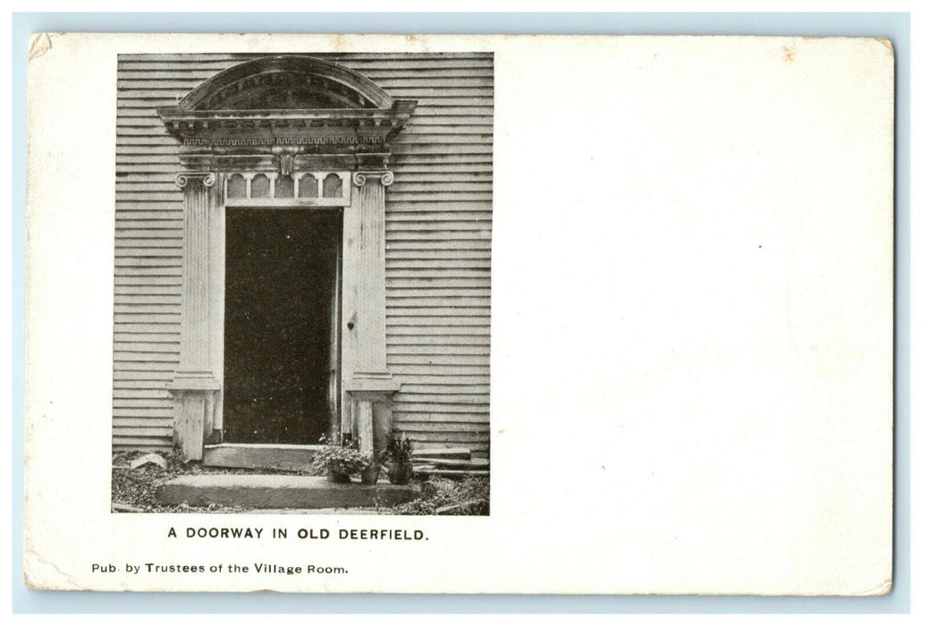 c1910 Doorway in Old Deerfield Massachusetts MA Unposted Postcard