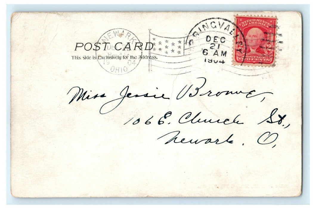 1904 Buildings from Main Street, Spring Valley, Illinois IL Antique Postcard