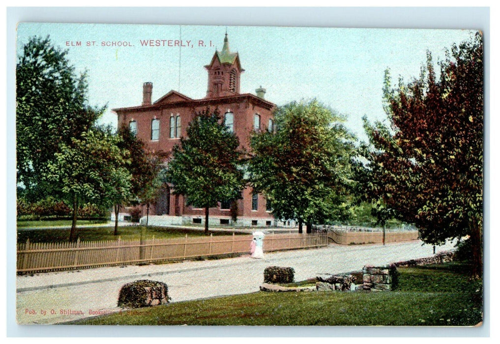 1907 Elm Street School Westerly, Rhode Island RI Antique Unposted Postcard