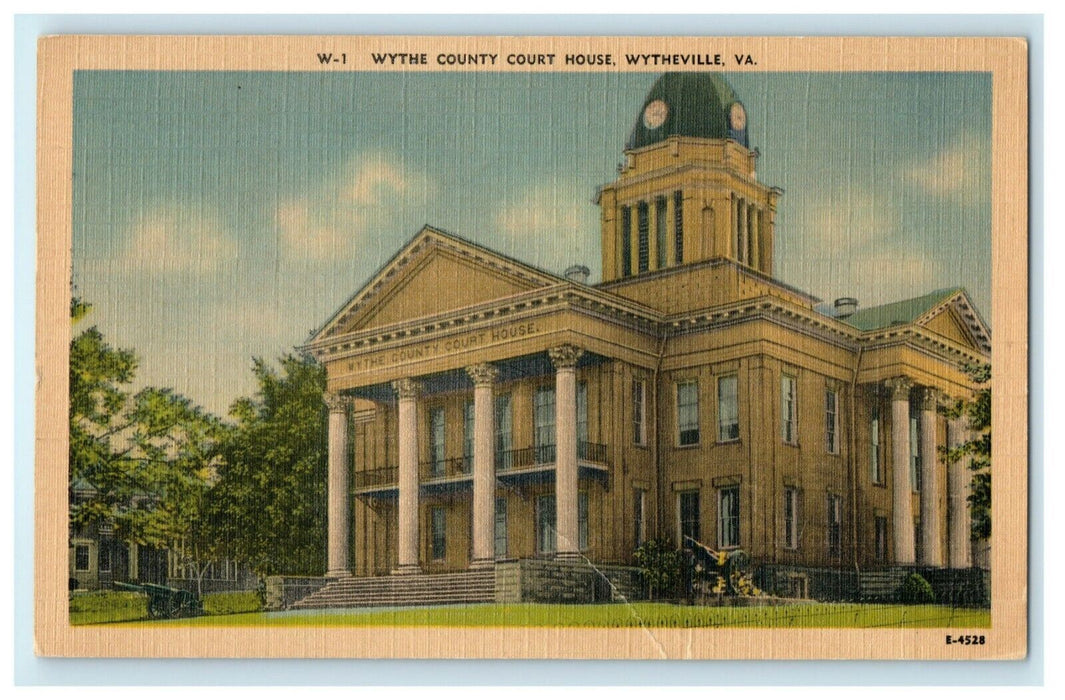 1950 Wythe County Court House Wytheville Virginia VA Posted Vintage Postcard