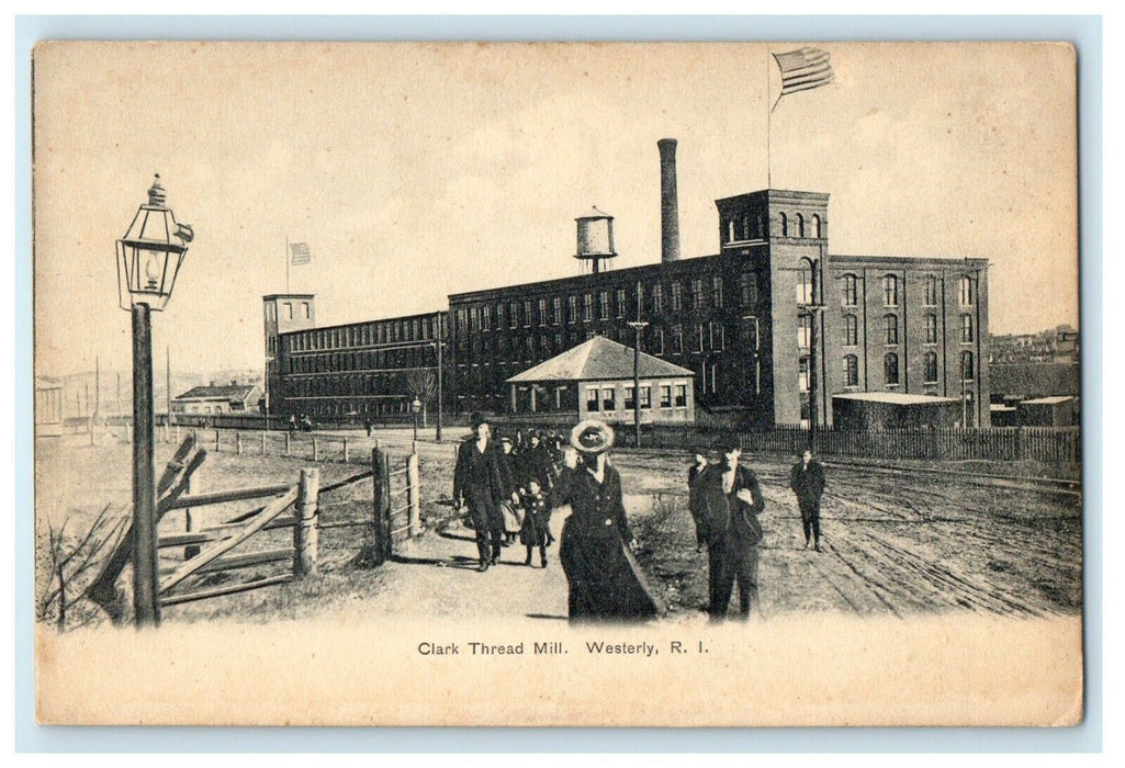 1905 Clark Thread Mill, Westerly, Rhode Island RI Antique Postcard