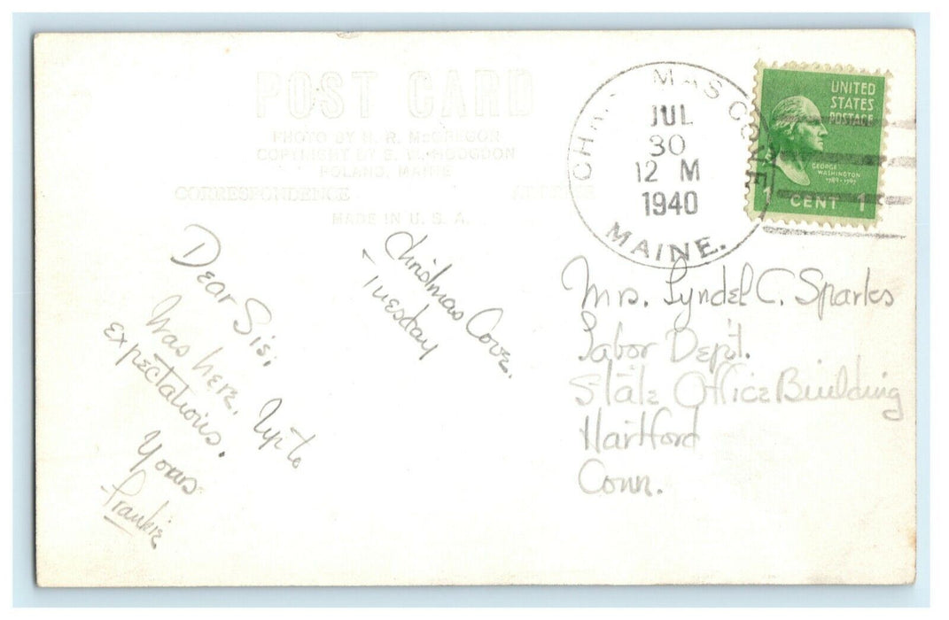 1940 Seagull Christmas Cove Maine ME RPPC Photo Vintage Animal Bird Postcard