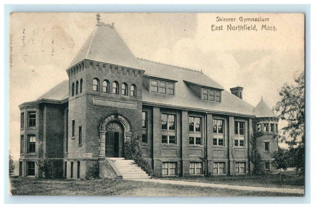 1908 Skinner Gymnasium East Northfield Massachusetts Antique Posted Postcard