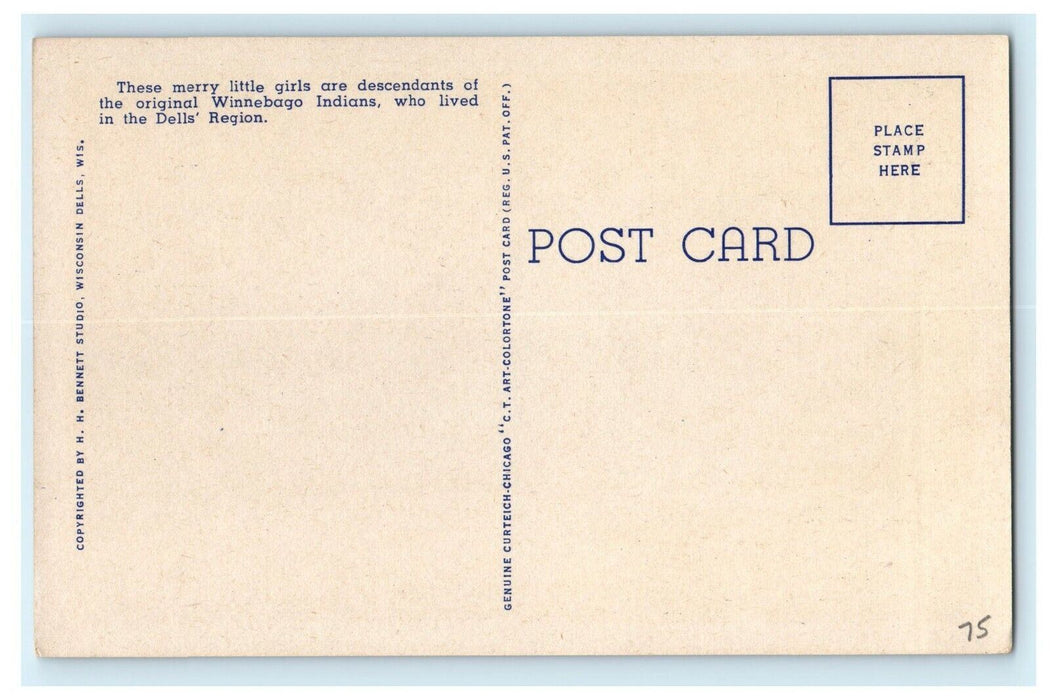 A Friendly Greetings from Two Little Indians River Dells Wisconsin WI Postcard
