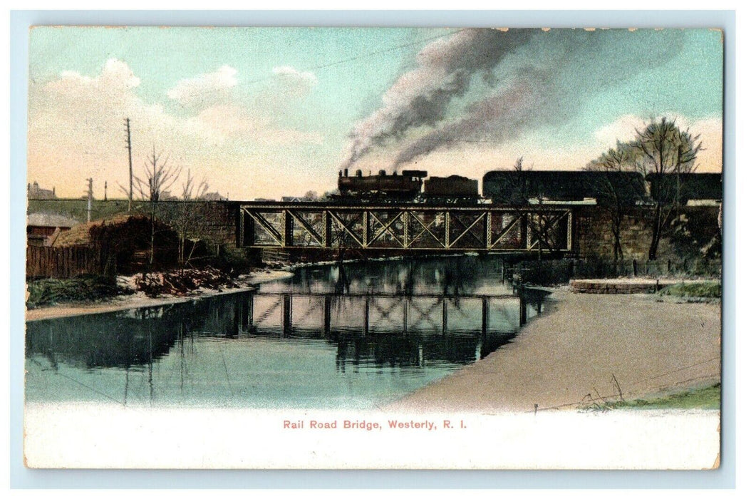 1905 Railroad Bridge, Westerly, Rhode Island RI Unposted Postcard