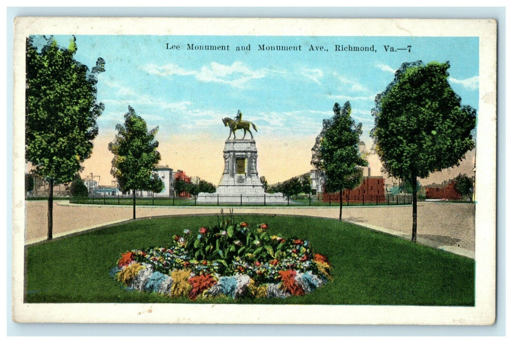 c1915 Lee Monument Avenue Richmond Virginia VA Unposted Antique Postcard