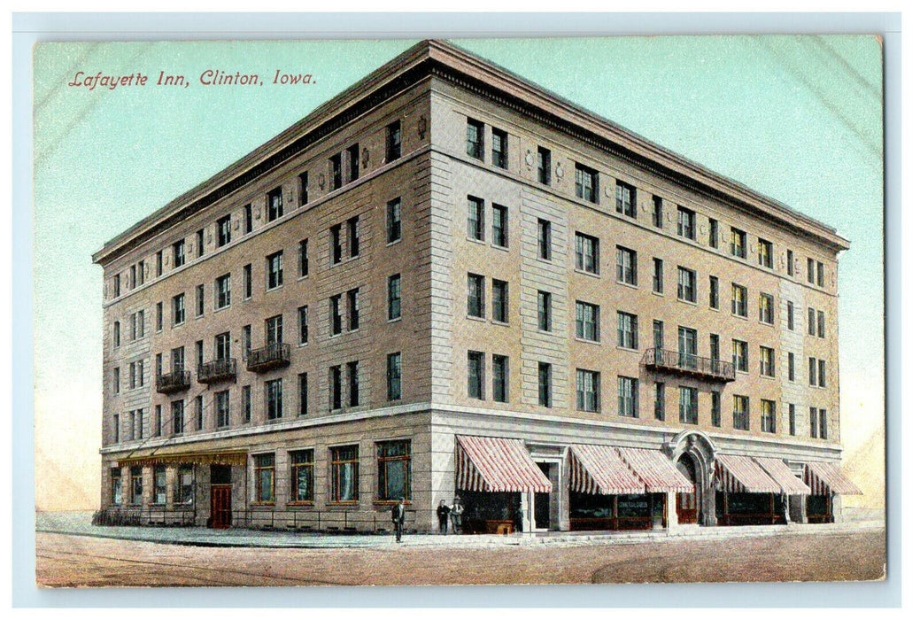 c1910's Lafayette Inn Building Clinton Iowa IA Unposted Antique Postcard