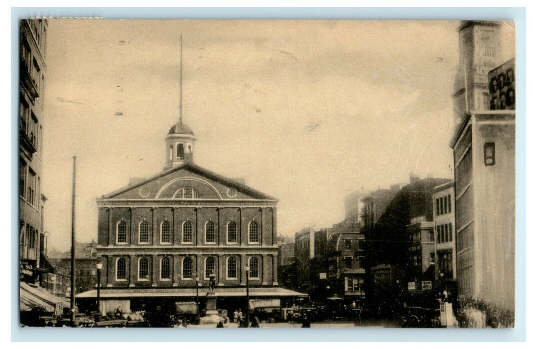 1936 Faneuil Hall Posted Antique Boston Massachusetts MA Postcard