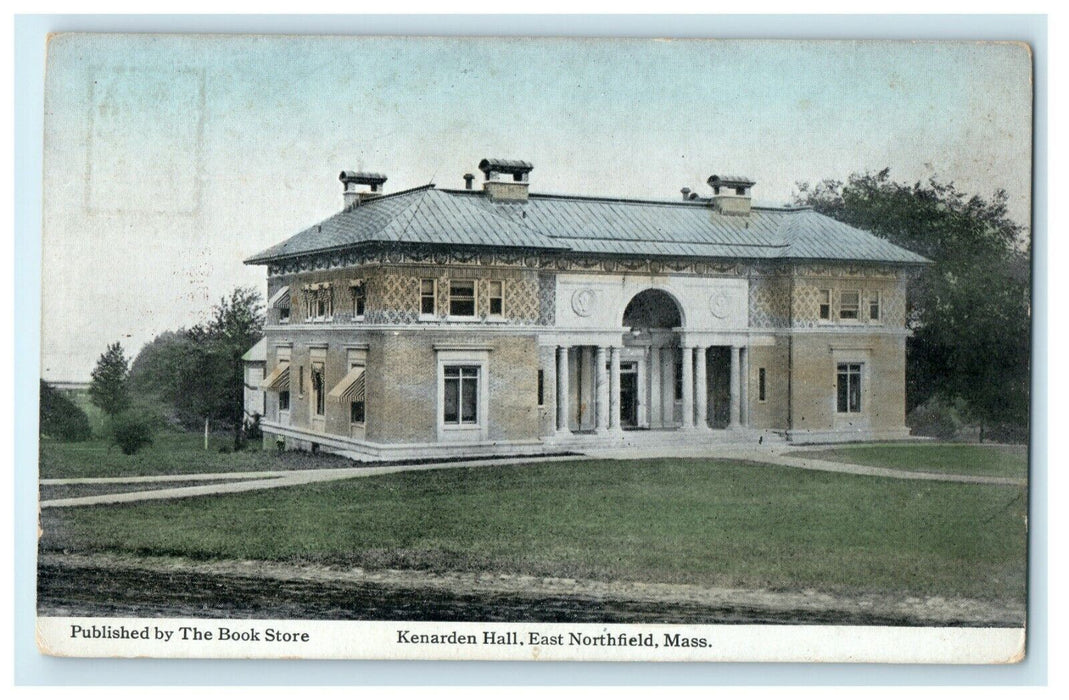 1908 Kenarden Hall East Northfield Massachusetts MA Posted Antique Postcard