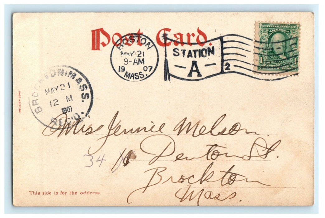 1907 Willey Brook Bridge New Hampshire NH Greetings From White Mts. Postcard
