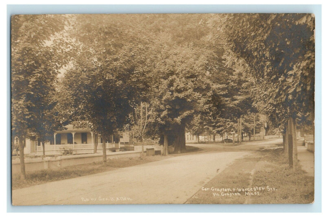 c1910 North Grafton Massachusetts MA Worcester Street RPPC Photo Postcard
