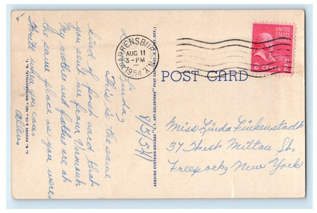 1954 Greetings From Adirondack Mountains New York NY Large Letters Postcard