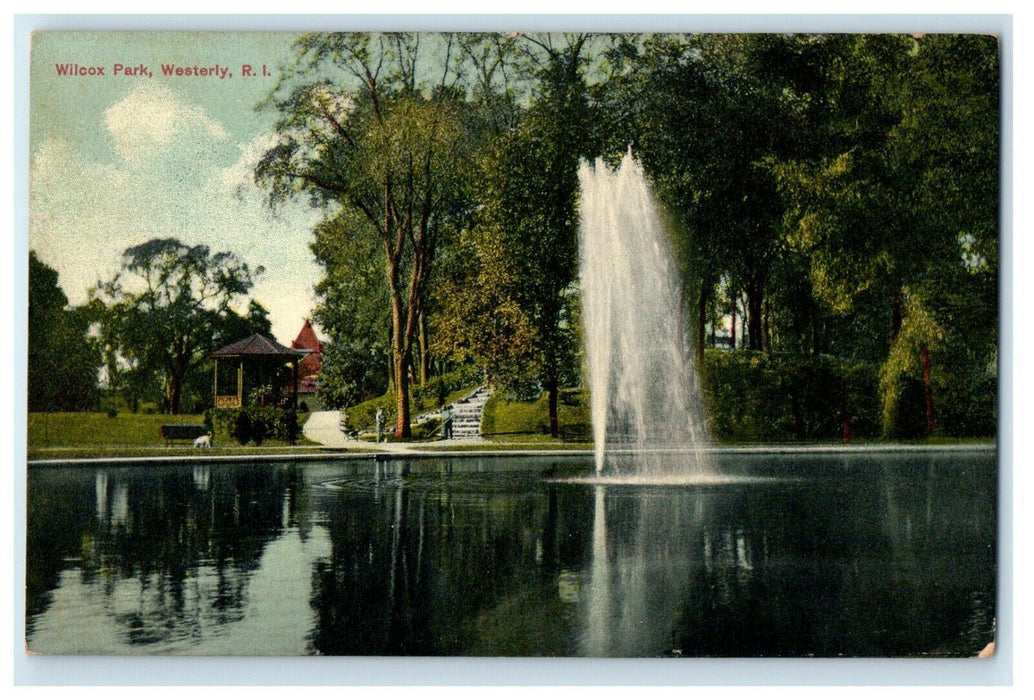 1914 Wilcox Park, Westerly, Rhode Island RI Antique Unposted Postcard