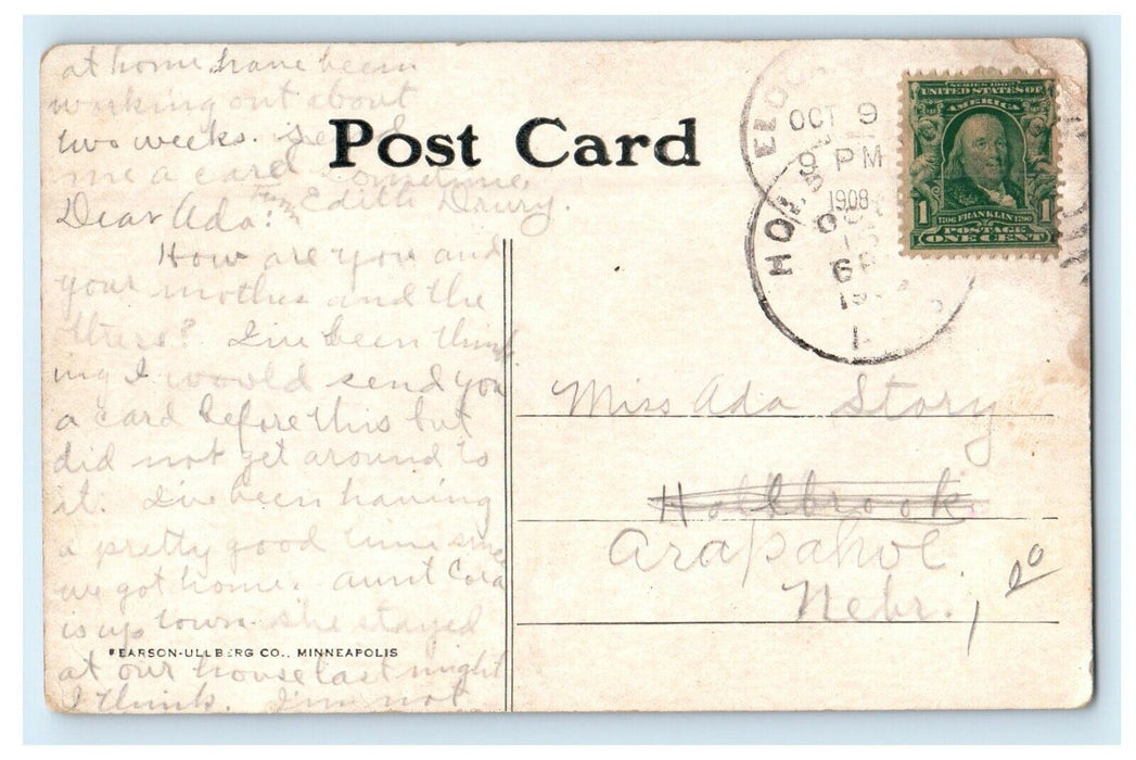 1908 Main Building Iowa Boy's Ind. School Eldora Iowa IA Posted Antique Postcard