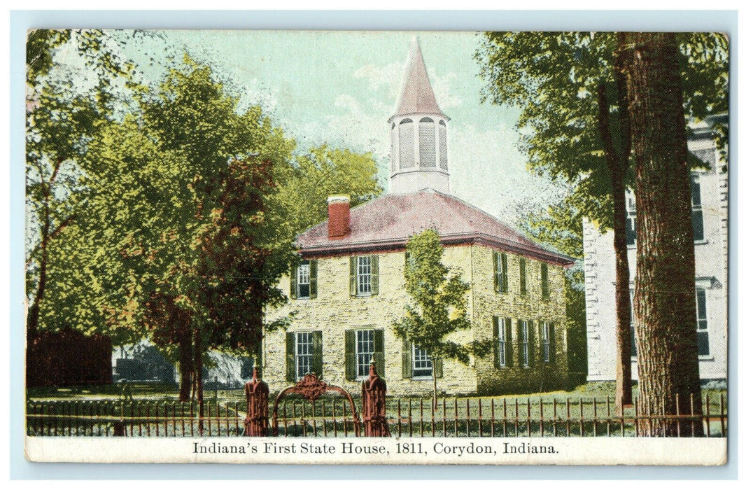Letter to Mr. Lionel Barker, Indiana's First State House, Corydon, IN. Postcard