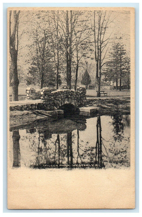 1905 Wilcox Park Scene, Westerly, Rhode Island RI Antique Postcard