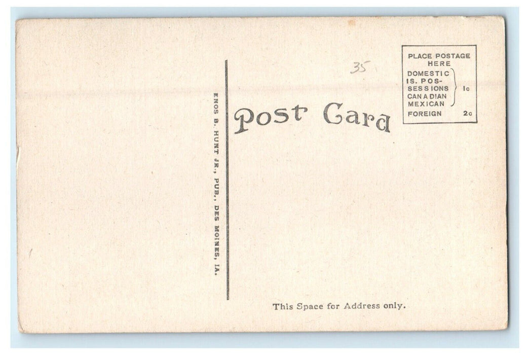 c1910's Plymouth Congregational Church Des Moines Iowa IA Postcard