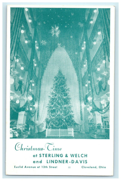 c1960's Christmas Tree Sterling & Welch Store Cleveland Ohio OH Postcard