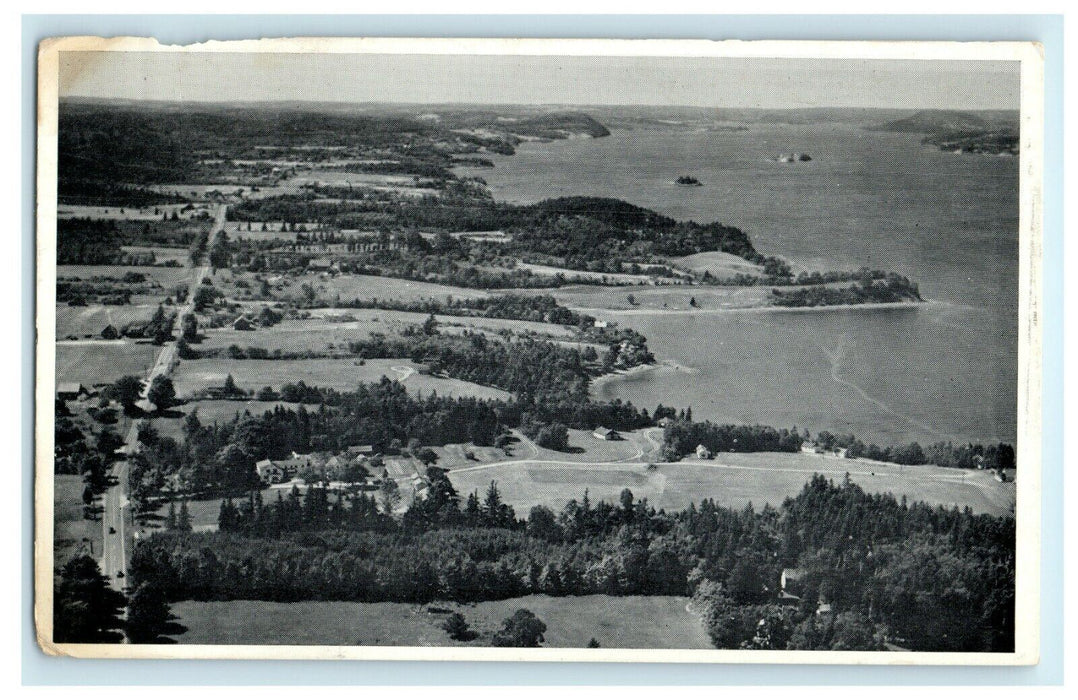 c1940's Brook's Bluff Cottages Robbinston Maine ME Aerial Vintage Postcard