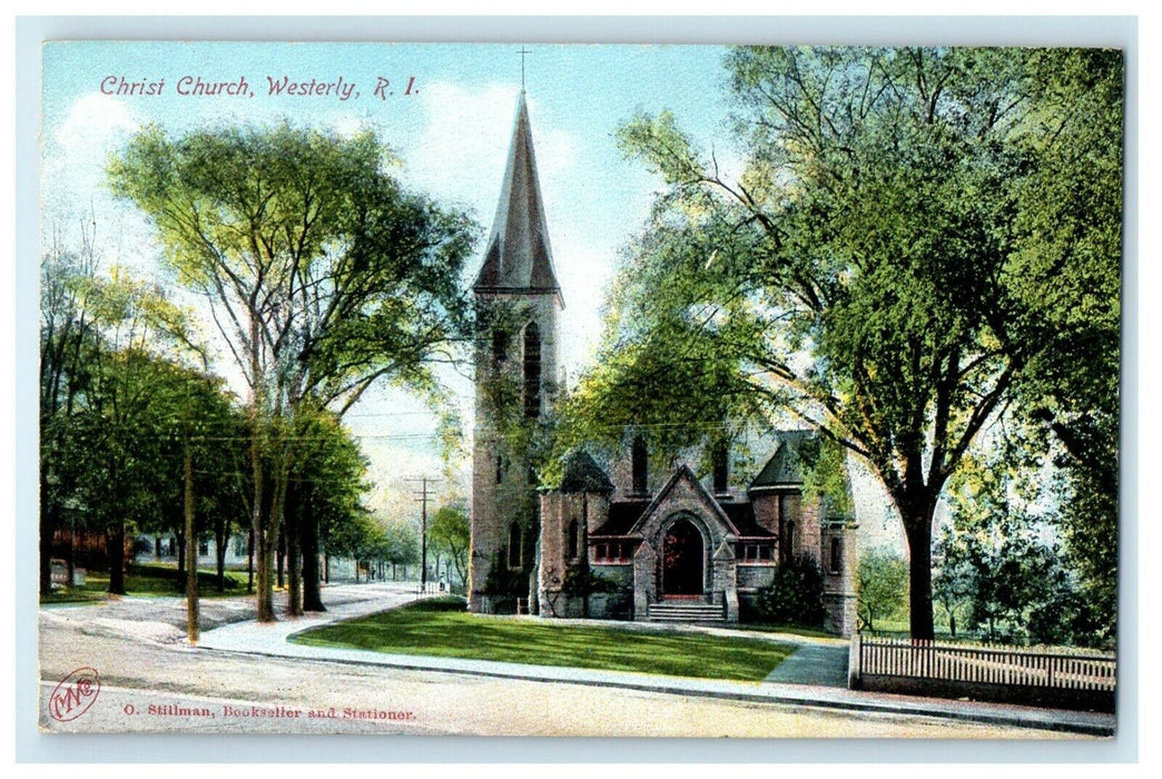 1905 Nature Scene, Christ Church, Westerly, Rhode Island RI Antique Postcard