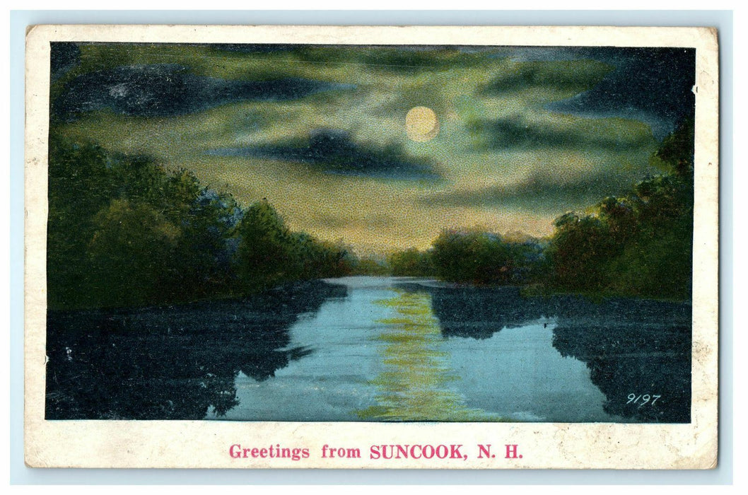 1930 Greetings from Suncook, New Hampshire, N.H. Vintage Postcard
