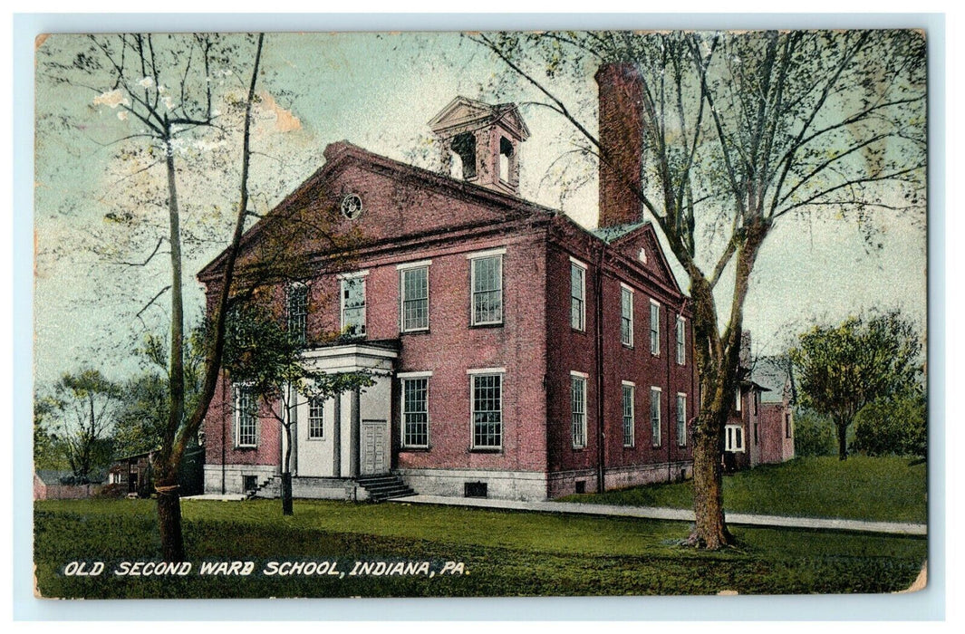 1908 Indiana PA, Old Second Ward School in Pennsylvania Antique Postcard