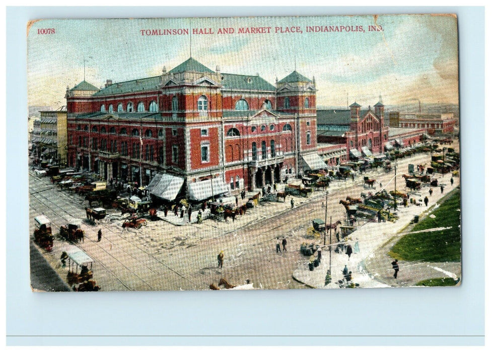 c1908 Business Letter, Tomlinson hall and City Market, Indianapolis IN Postcard