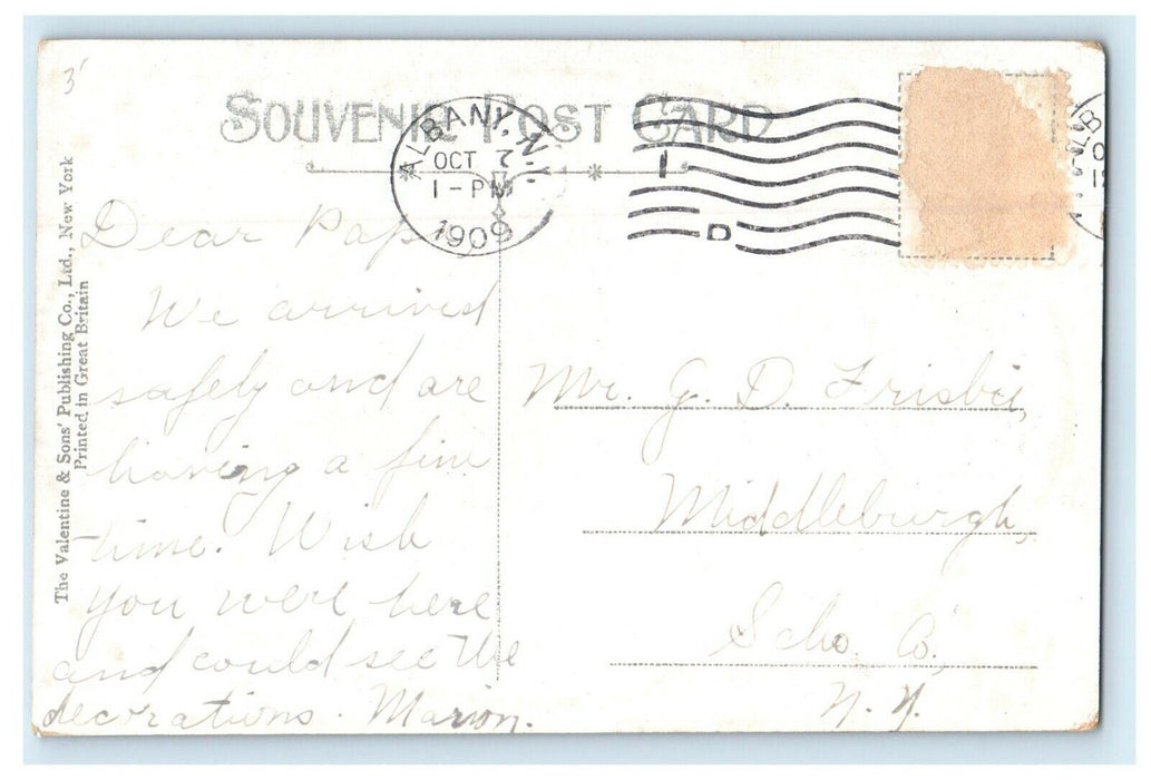 1909 Moonlight in Capitol, Albany New York NY Antique Posted Postcard