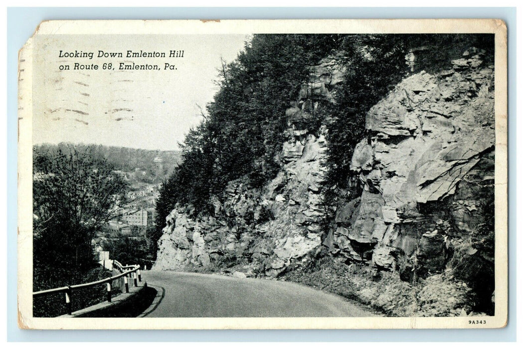 1909 Looking Down Hill On Route 68 Emlenton Pennsylvania PA Antique Postcard