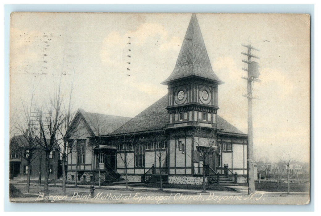 1909 Bergen Point Methodist Episcopal Church Bayonne New Jersey NJ Postcard