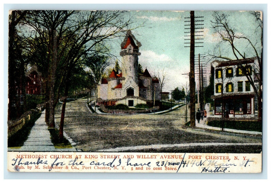1906 Methodist Church King Street Wallet Avenue Portchester New York NY Postcard