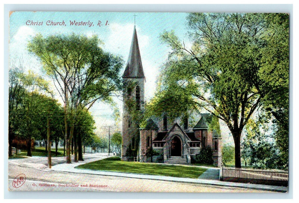 1905 Christ Church, Westerly Rhode Island RI Antique Unposted Postcard