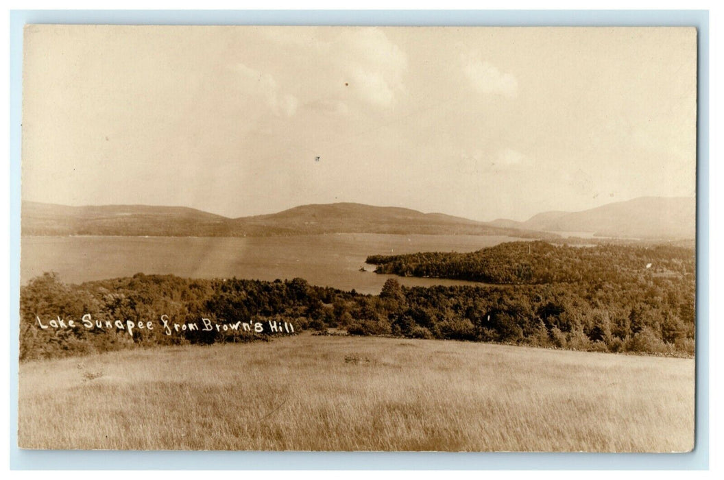 c1910 Lake Sunapee Brown's Hill New Hampshire NH RPPC Photo Postcard