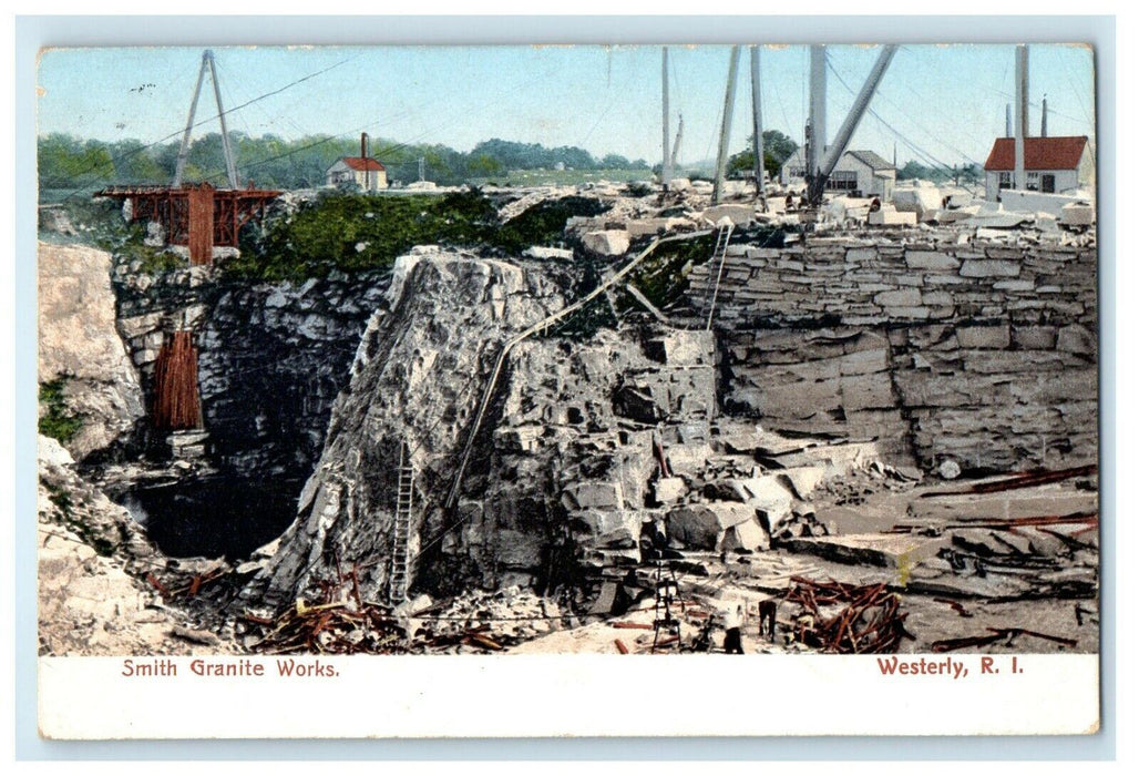 1906 Smith Granite Works View, Westerly, Rhode Island RI Antique Postcard
