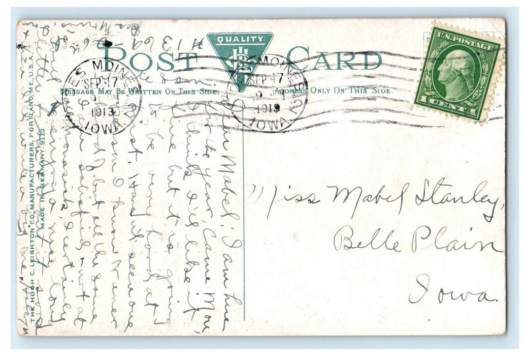 1919 Des Moines Iowa IA, Drake University Main Building Posted Antique Postcard