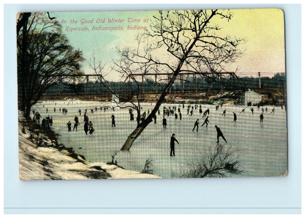c1910 Ice Skating Rink Riverside, Indianapolis Indiana IN Vintage Postcard