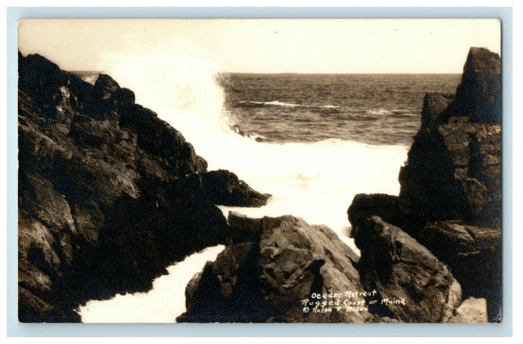 c1930's Ocean Retreat Rugged Coast of Maine ME Unposted RPPC Photo Postcard