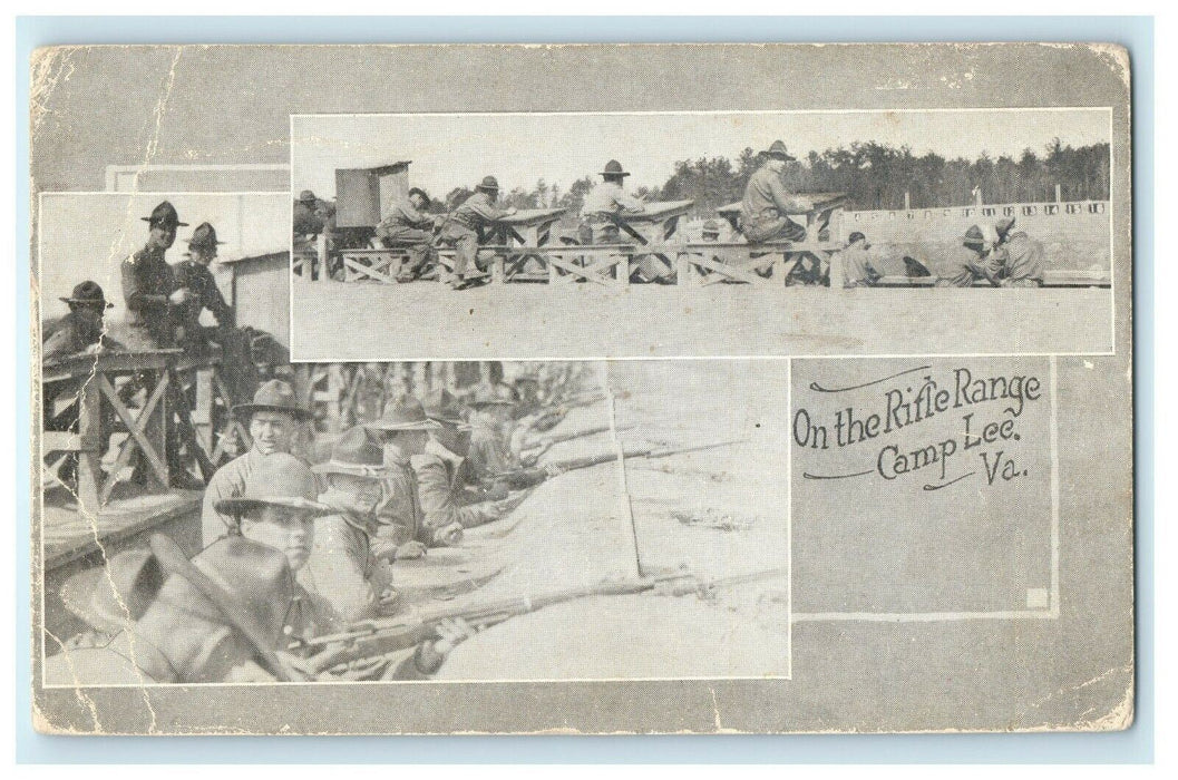 1918 On The Rifle Range Military Camp Lee Virginia VA Vintage Postcard