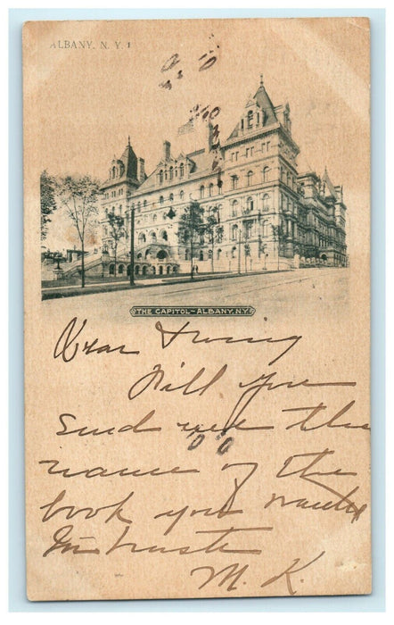 1901 Letter to M.K. The Capitol Albany, New York N.Y. Antique Postcard
