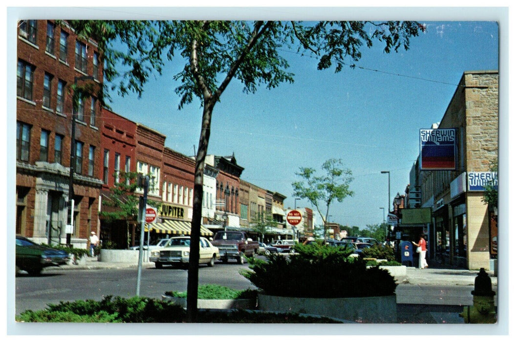 Vintage 1970's Faribault Minnesota MN Classic Cars Sherwin Williams Postcard