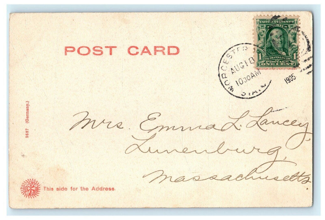 1905 Holy Cross College Entrance Worcester Massachusetts MA Antique Postcard