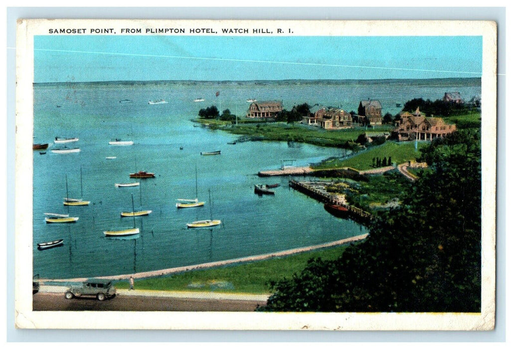 1930 Samoset Point From Plimpton Hotel Watch Hill Rhode Island RI Postcard