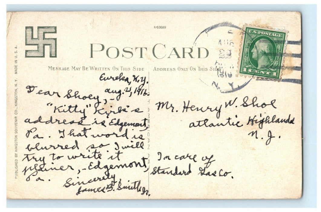 1916 Tower Winchell Hill Ashokan Reservoir Catskill Mts. New York NY Postcard